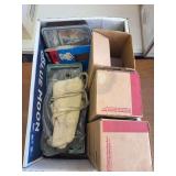 2 boxes of mixed hardware, all purpose sand paper anchors, mop head and trowel rack