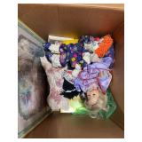 Box of mixed dollars and decor