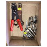 Assorted Large Thread Taps & Wire Stripping/Crimping Tools