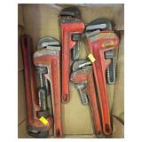 5 RIDGID Pipe Wrenches, Assorted Sizes