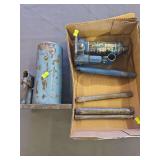 Hydraulic jacks.
