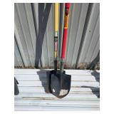 Two Heavy-Duty Shovels with Fiberglass Handles