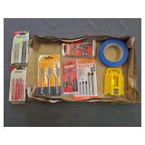 Drill bits, paddle bits and razor blades.