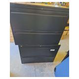 2 black filing cabinets 2 drawers each