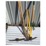 Assorted Pickaxes & Replacement Wooden Handles