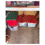 Assorted Christmas Decorations, Holiday Storage Totes & Seasonal Items