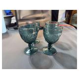 12 blue water goblets