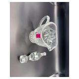 Cut Crystal Creamer or Syrup Pitcher with Matching Stopper