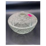 Vintage Pressed Glass Covered Candy Dish