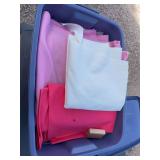 Tub of crafting fabric tub has lid
