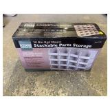 Store house 20 bin rail mount stackable parts storage