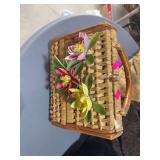 Wicker purse with dolls