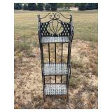 Decorative Black metal 3-Tier Folding Plant Stand / Display Shelf