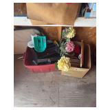 Assorted Artificial Flowers, Small Fan, Organizer & Miscellaneous Household Items