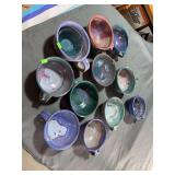 Signed Studio Pottery Mug with Multicolor Glaze, Possibly Dated 1991