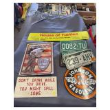 Assorted signs and license plates
