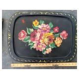 Floral Metal Serving Tray
