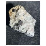 Black Crystals on Calcite/Dolomite Matrix – Approx. 5” × 3”