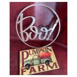 Fall Wall Signs Boo is Metal
