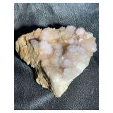 Pale Amethyst & Druzy Quartz Crystal Cluster – 4” Wide x 2” Tall