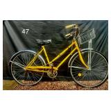 Vintage JCPenney Yellow Bicycle with Basket