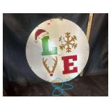 Love hanging metal art sign