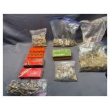 Large collection of hand gun and rifle brass