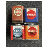 Various Lot of 4 Cans of Smokeless Powder can