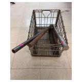 Assorted Steel Bar Stock, Tubing & Metal Rods in Wire Basket