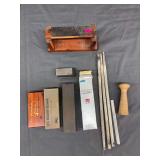 Flat of various sharping stones