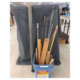 Assorted Gun Cleaning Rods, Wooden Dowels, Metal Rods & Gunsmithing Tools