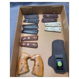 Assorted Handgun Grip Panels & Holster Lot – Ruger, 1911-Style, Pearl-Look & Wood Grips