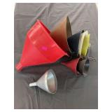 Various sized funnels