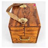 Vintage Wooden Shooting Range / Gun Cleaning Box with Assorted Accessories