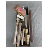 Metal box of mixed metals and hardware