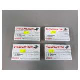 4 Boxes Winchester 5.56mm 55 Grain FMJ Target Ammo – 80 Rounds Total