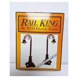 RAIL KING- METAL LAMP POST SET-NO 59 MAROON