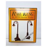 RAIL KING- METAL LAMP POST SET-NO 59- MAROON