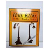 RAIL KING- METAL LAMP POST SET-NO 59 MAROON