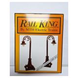 RAIL KING- METAL LAMP POST SET-NO 59 MAROON