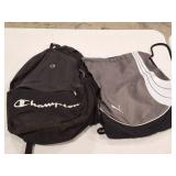 BLACK CHAMPION BACKPACK AND PUMA DRAW STRING BACK