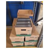 THREE RING BINDER LOT- 10 BOXES OF BINDERS
