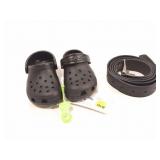 CROCS- BLACKS KID SIZE C7-C8 AND BLACK BELT