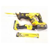 DEWALT- 20V- RECIPROCATING SAW- LIGHT AND BLADES-