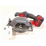 CRAFTSMAN BATTERY CIRCULAR SAW- WITH BATTERY 20 V