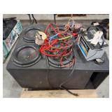 SPEAKERS- LARGE BATTERY- SPEAKER WIRE- CABLES AND