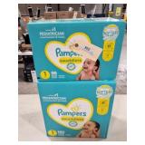 2- BOXES PAMPERS- SIZE 1