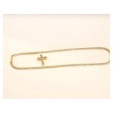 GOLDLIKE CHAIN WITH CROSS PENDANT