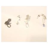 SILVERLIKE NECKLACE WITH CLEAR STONE, SILVERLIKE