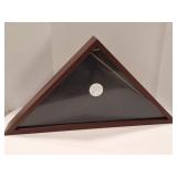 AMERICAN FLAG CASE- TRIANGLE WOOD AND GLASS